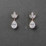 Classic Wedding Earrings with CZ Pear Drop - Earrings - Cassandra Lynne