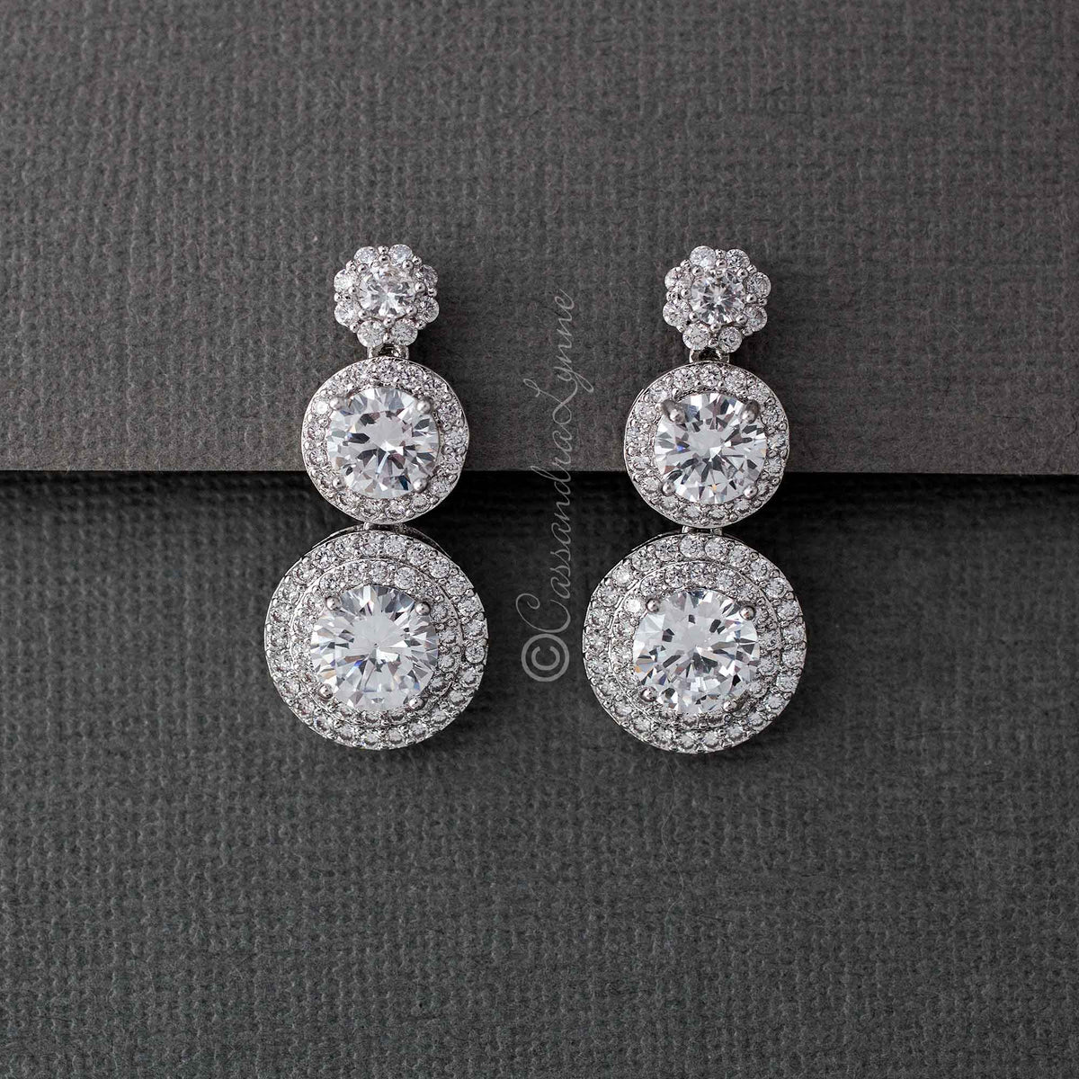 Clip-On Brilliant CZ Stacked Earrings