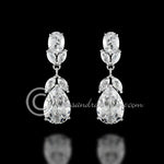 Clip - On Classic Wedding CZ Earrings Teardrop and Oval Jewels - Earrings - Cassandra Lynne