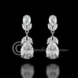 Clip - On Classic Wedding CZ Earrings Teardrop and Oval Jewels - Earrings - Cassandra Lynne