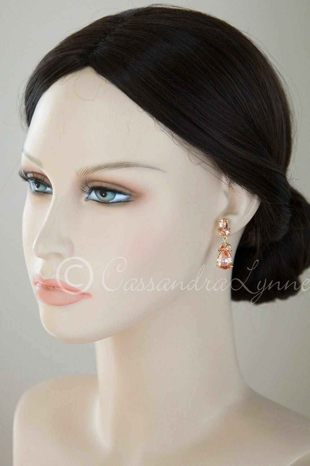 Clip-On Classic Wedding CZ Earrings Teardrop and Oval Jewels - Cassandra Lynne