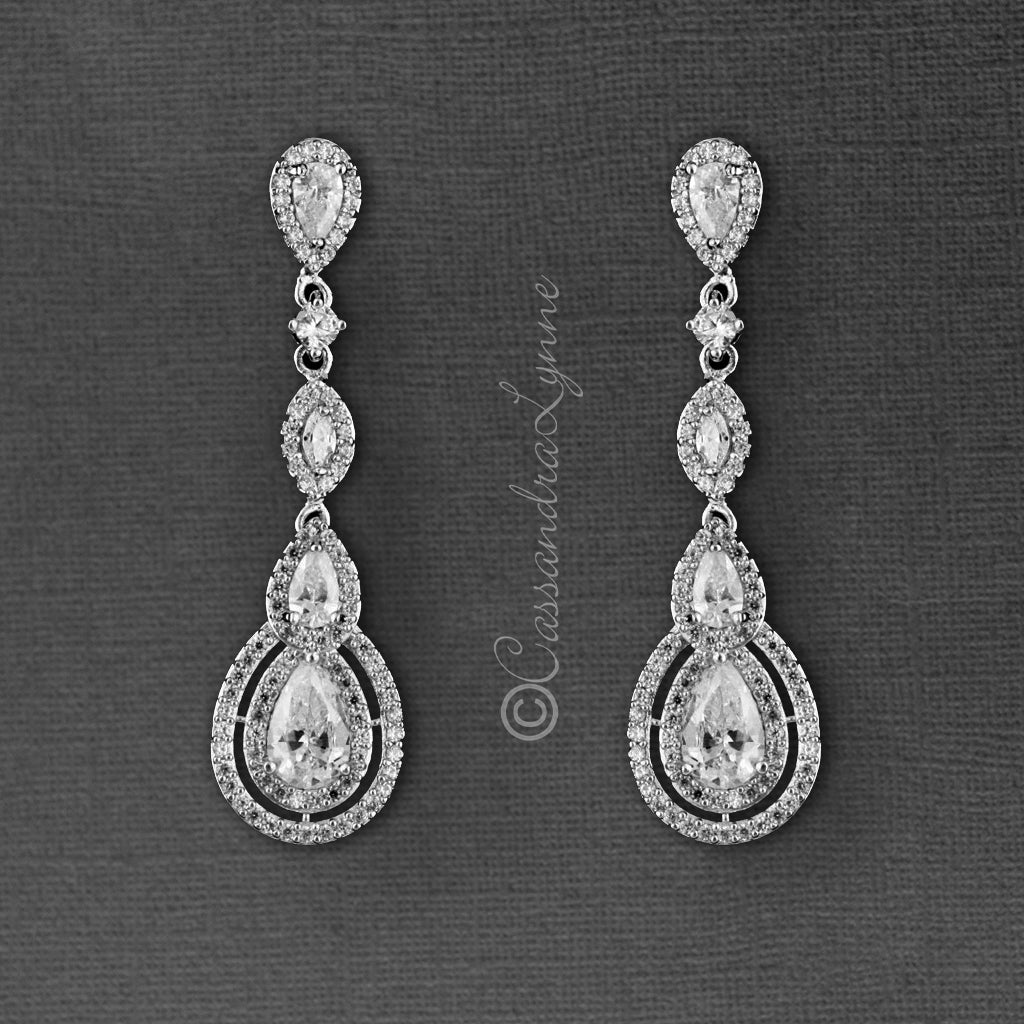 Clip - On Cubic Zirconia Earrings - Earrings - Cassandra Lynne