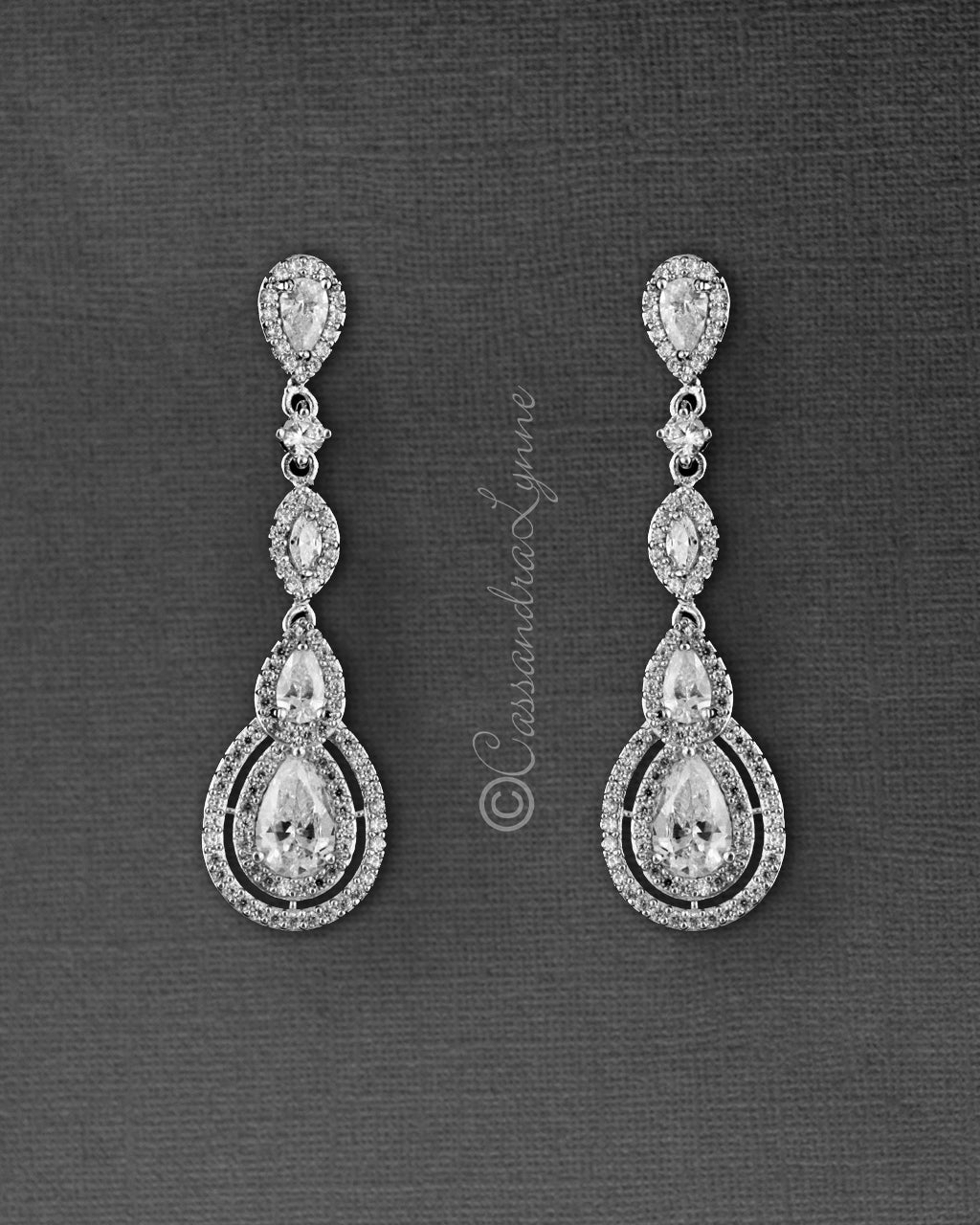 Clip - On Cubic Zirconia Earrings - Earrings - Cassandra Lynne
