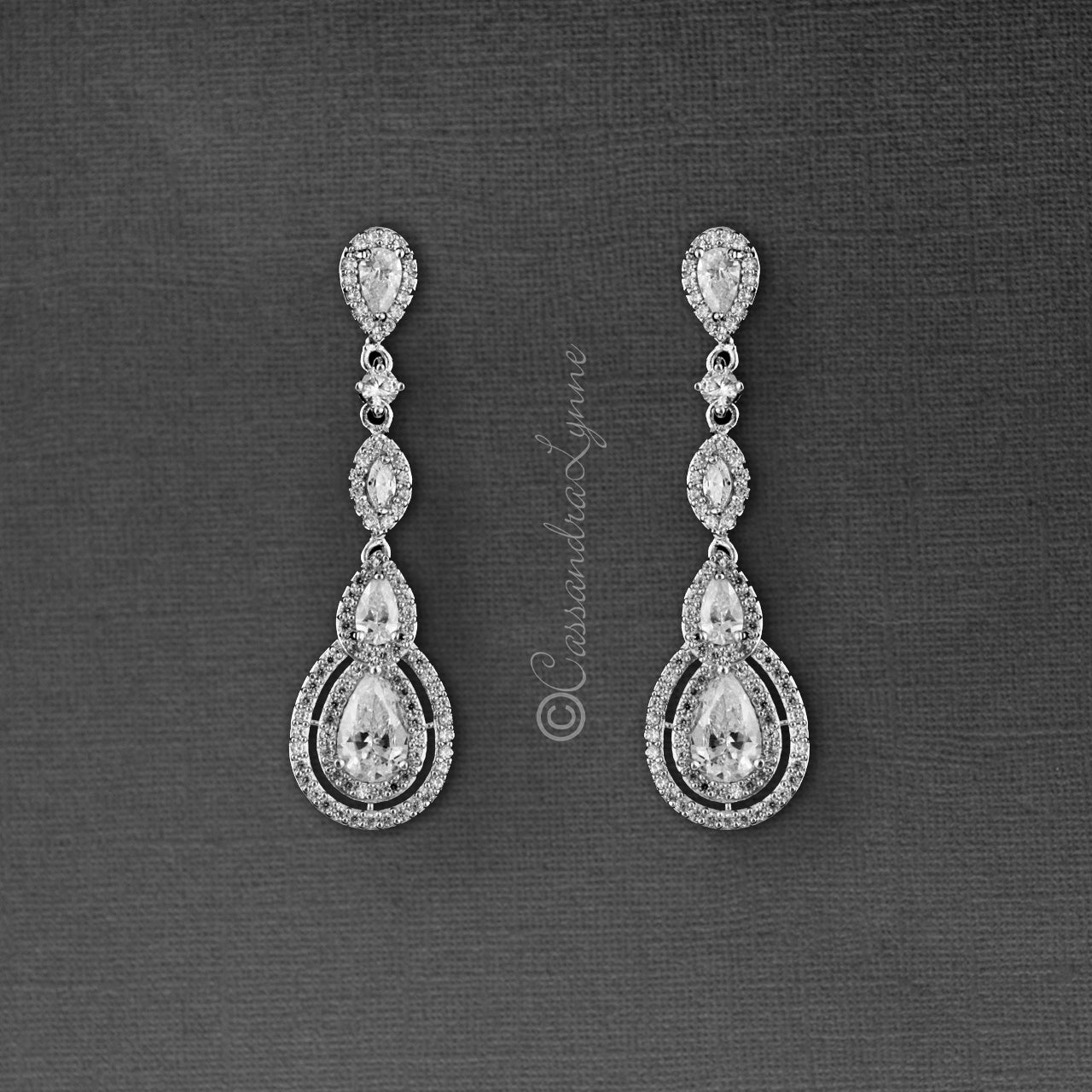 Clip - On Cubic Zirconia Earrings - Earrings - Cassandra Lynne