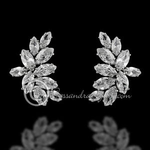 Clip-On Marquise CZ cluster Earrings