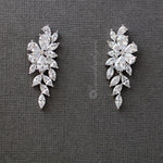 Clip - On CZ Earrings Teardrop Flower Vine Drop - Earrings - Cassandra Lynne
