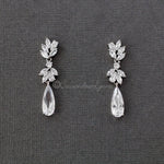 Clip - On CZ Elongated Pear Drop Earrings - Earrings - Cassandra Lynne