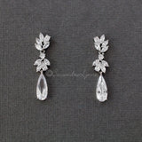 Clip - On CZ Elongated Pear Drop Earrings - Earrings - Cassandra Lynne