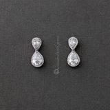Clip - On Double Teardrop Cut CZ Drop Earrings - Earrings - Cassandra Lynne