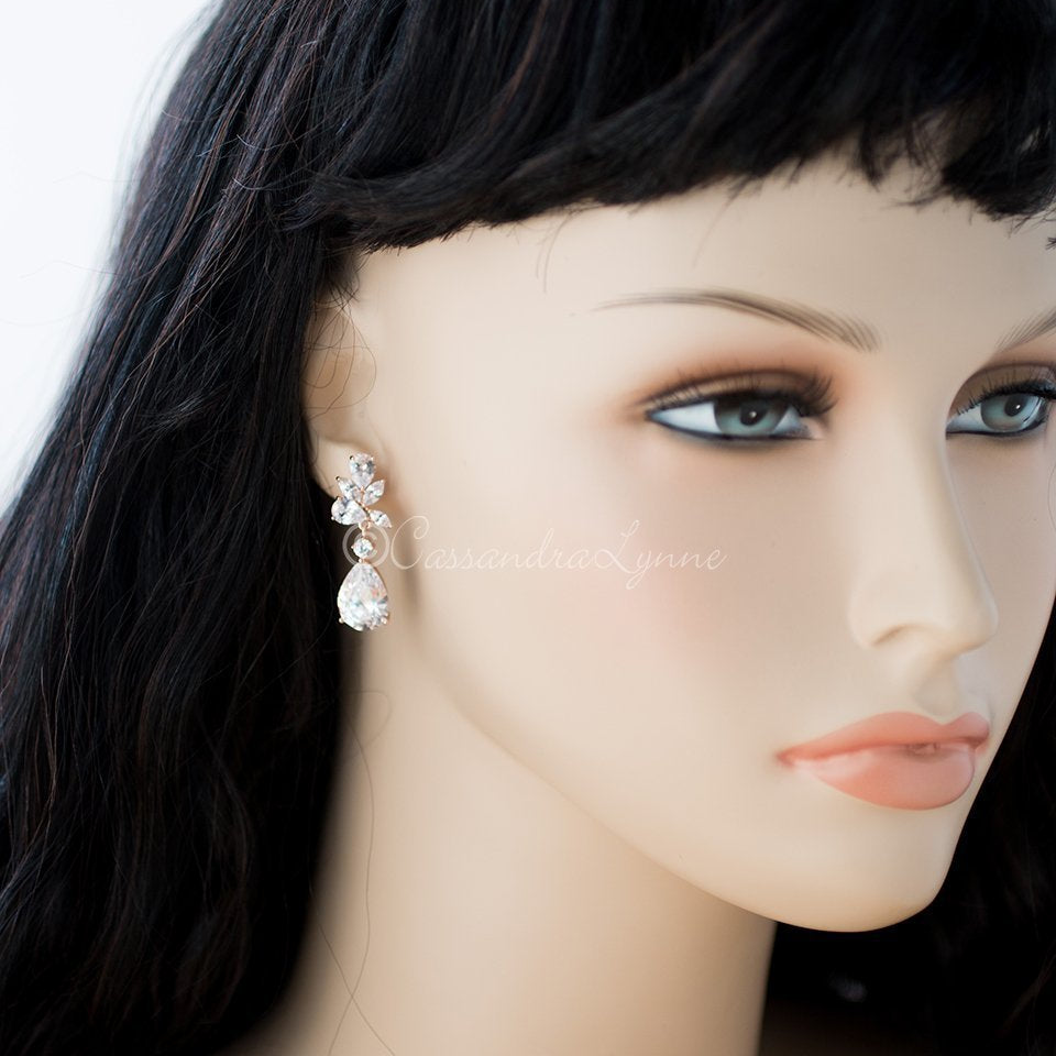 Clip - On Marquise and Pear Teardrop Jewels CZ Earrings - Earrings - Cassandra Lynne