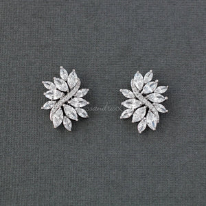 Clip-On Marquise Cubic Zirconia Bridal Earrings