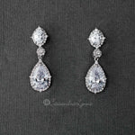 Clip - On Oval and Water Drop CZ Earrings - Earrings - Cassandra Lynne