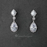 Clip - On Oval and Water Drop CZ Earrings - Earrings - Cassandra Lynne