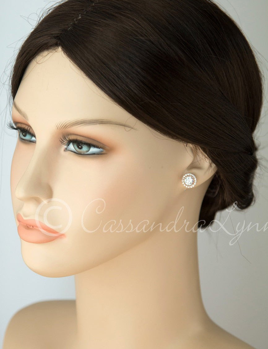 Clip - On Pave Round CZ Stud Earrings - Earrings - Cassandra Lynne