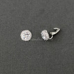 Clip - On Pave Round CZ Stud Earrings - Earrings - Cassandra Lynne