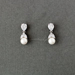 Clip On Pearl Drop CZ Earrings - Earrings - Cassandra Lynne