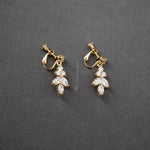 Clip - On Screw Back Earrings of Marquise Leaf Drop - Earrings - Cassandra Lynne