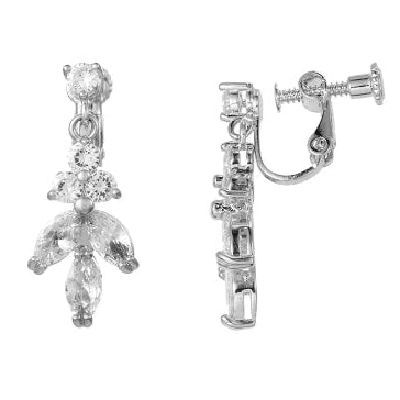 Clip - On Screw Back Earrings of Marquise Leaf Drop - Earrings - Cassandra Lynne