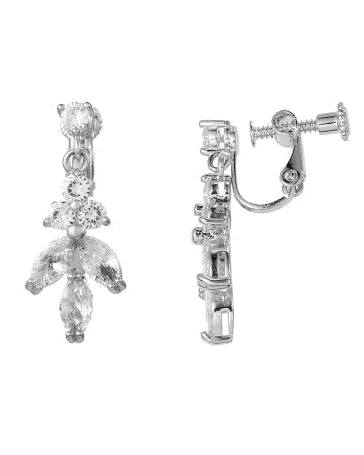 Clip - On Screw Back Earrings of Marquise Leaf Drop - Earrings - Cassandra Lynne