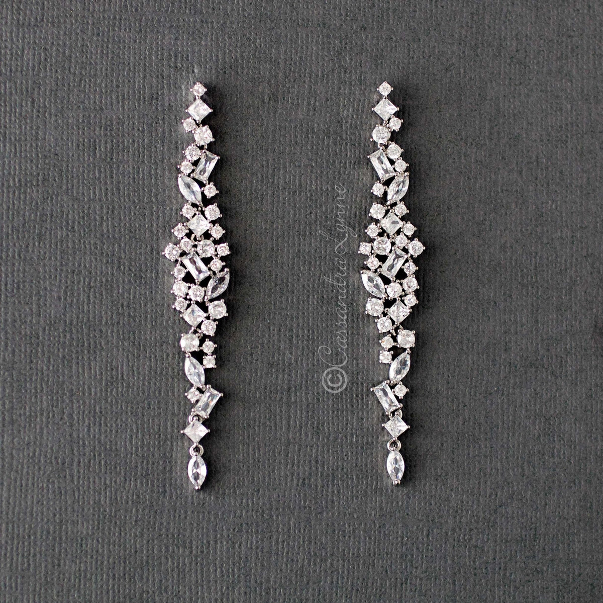 Cluster CZ Bridal Earrings - Earrings - Cassandra Lynne