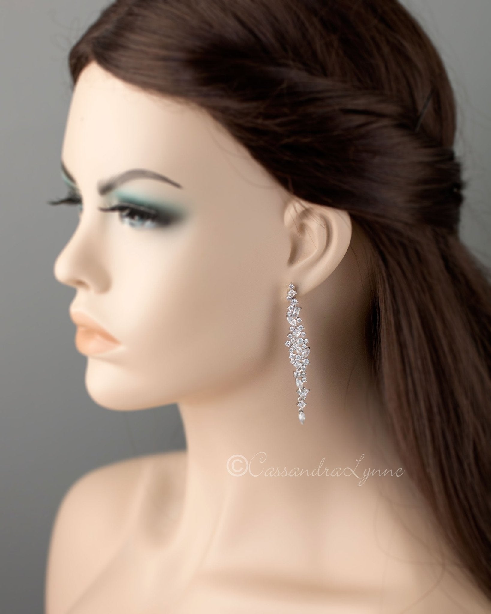Cluster CZ Bridal Earrings - Earrings - Cassandra Lynne