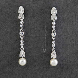 Crystal and Ivory Pearl Earrings