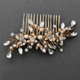 Crystal and Pearl Wedding Comb - Hair Comb - Cassandra Lynne