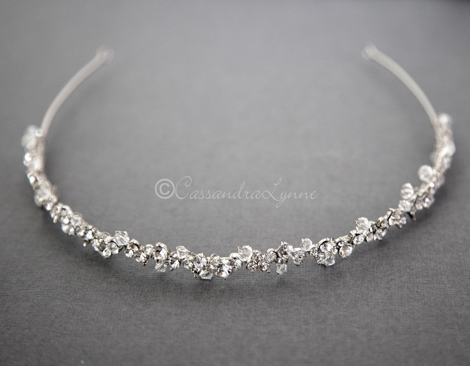 Crystal and Rhinestone Antique Silver Headband - Headband - Cassandra Lynne