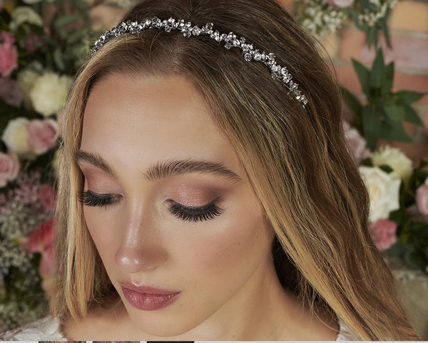 Crystal and Rhinestone Antique Silver Headband