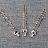 Crystal Baguette Wedding Hair Pin Set in Gold - Hair Pins - Cassandra Lynne