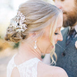 Crystal Beads and Leaves Wedding Hair Comb - Hair Comb - Cassandra Lynne