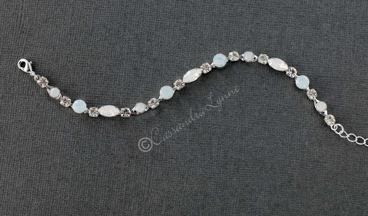 Crystal Bracelet with White Opal Accents