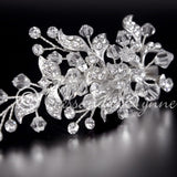 Crystal Bridal Hair Clip with Jeweled Leaves - Hair Clips - Cassandra Lynne