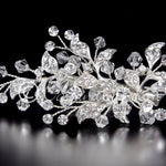 Crystal Bridal Hair Clip with Jeweled Leaves - Hair Clips - Cassandra Lynne