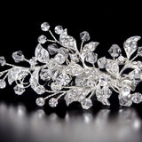 Crystal Bridal Hair Clip with Jeweled Leaves - Hair Clips - Cassandra Lynne