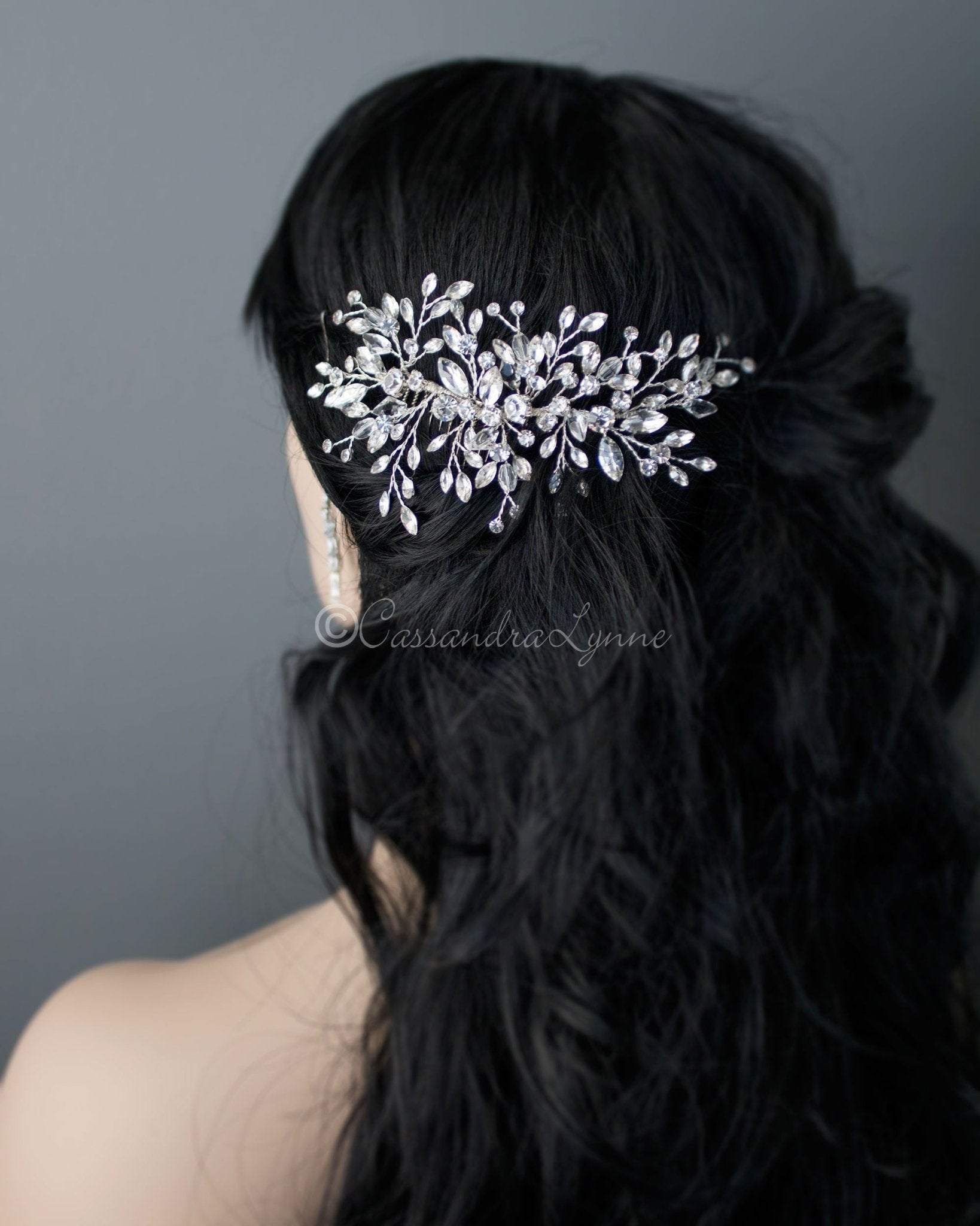 Crystal Bridal Hair Comb with Marquise Jewels - Cassandra Lynne