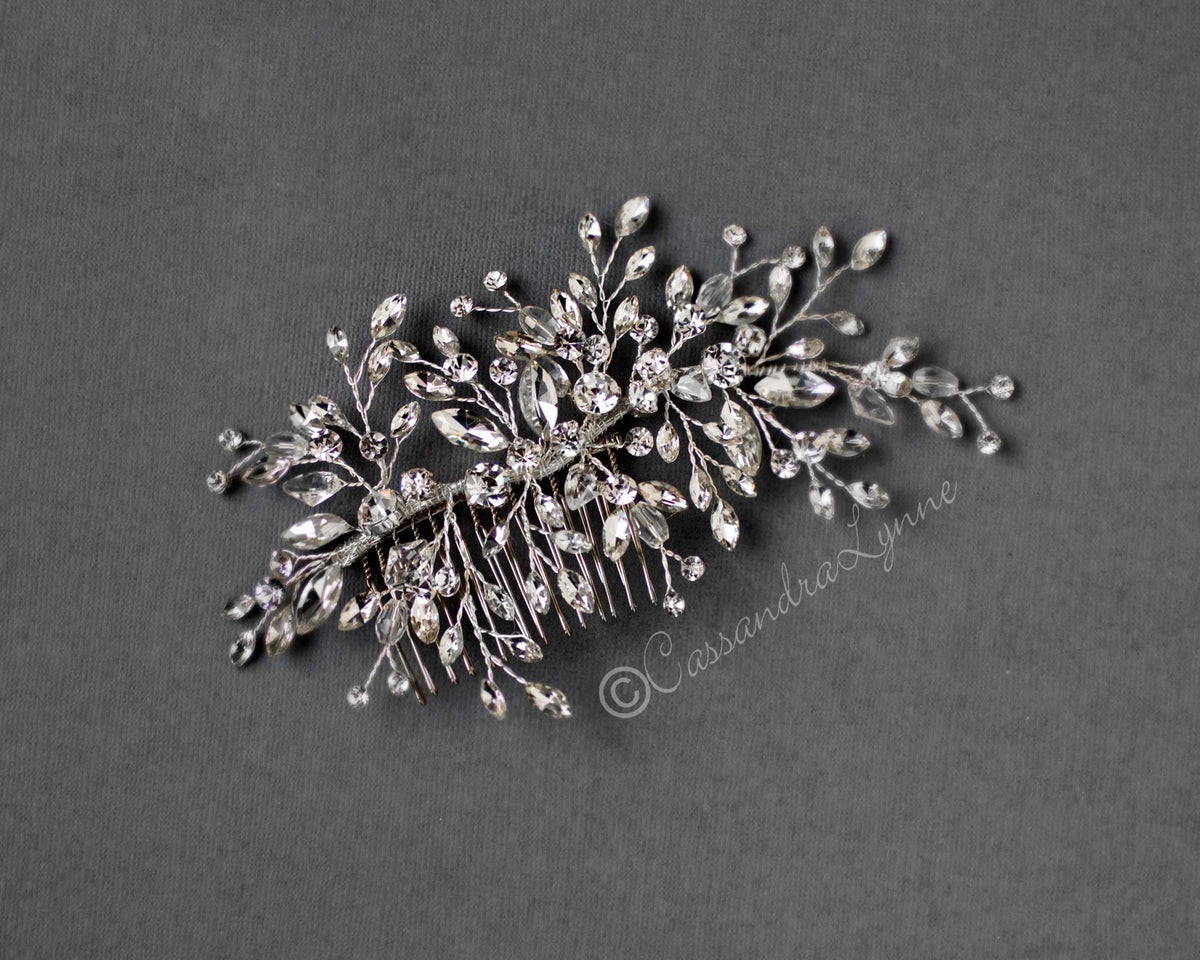 Crystal Bridal Hair Comb with Marquise Jewels - Cassandra Lynne