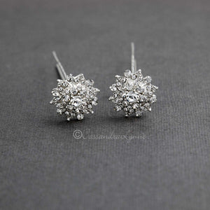 Crystal Floral Wedding Hair Pins