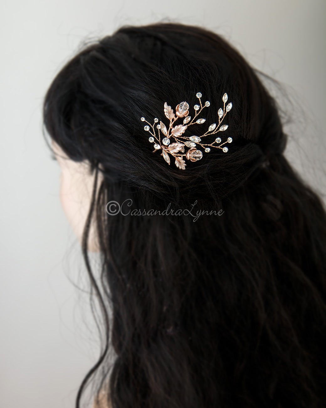 Crystal Flower Buds Wedding Hair Pin - Cassandra Lynne