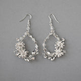 Crystal Flower Hoop Beaded Earrings - Earrings - Cassandra Lynne