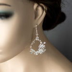Crystal Flower Hoop Beaded Earrings - Earrings - Cassandra Lynne