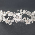 Crystal Flowers Bridal Headband - Headband - Cassandra Lynne