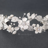 Crystal Flowers Bridal Headband - Headband - Cassandra Lynne