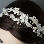 Crystal Flowers Bridal Headband - Headband - Cassandra Lynne