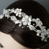Crystal Flowers Bridal Headband - Headband - Cassandra Lynne