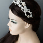 Crystal Flowers Bridal Headband - Headband - Cassandra Lynne