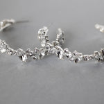 Crystal Pear and Flower Hoop Earrings - Earrings - Cassandra Lynne