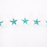 Crystal Starfish Hair Pins Silver and Aqua - Hair Pins - Cassandra Lynne