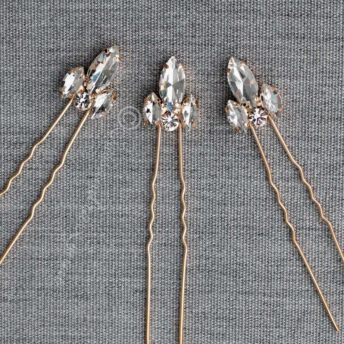 Crystal Wedding Hair Pin Set in Gold - Hair Pins - Cassandra Lynne