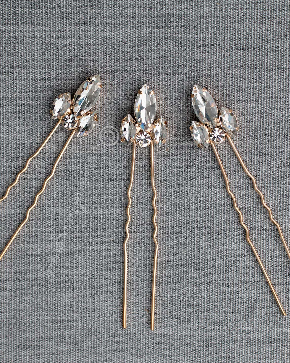 Crystal Wedding Hair Pin Set in Gold - Hair Pins - Cassandra Lynne